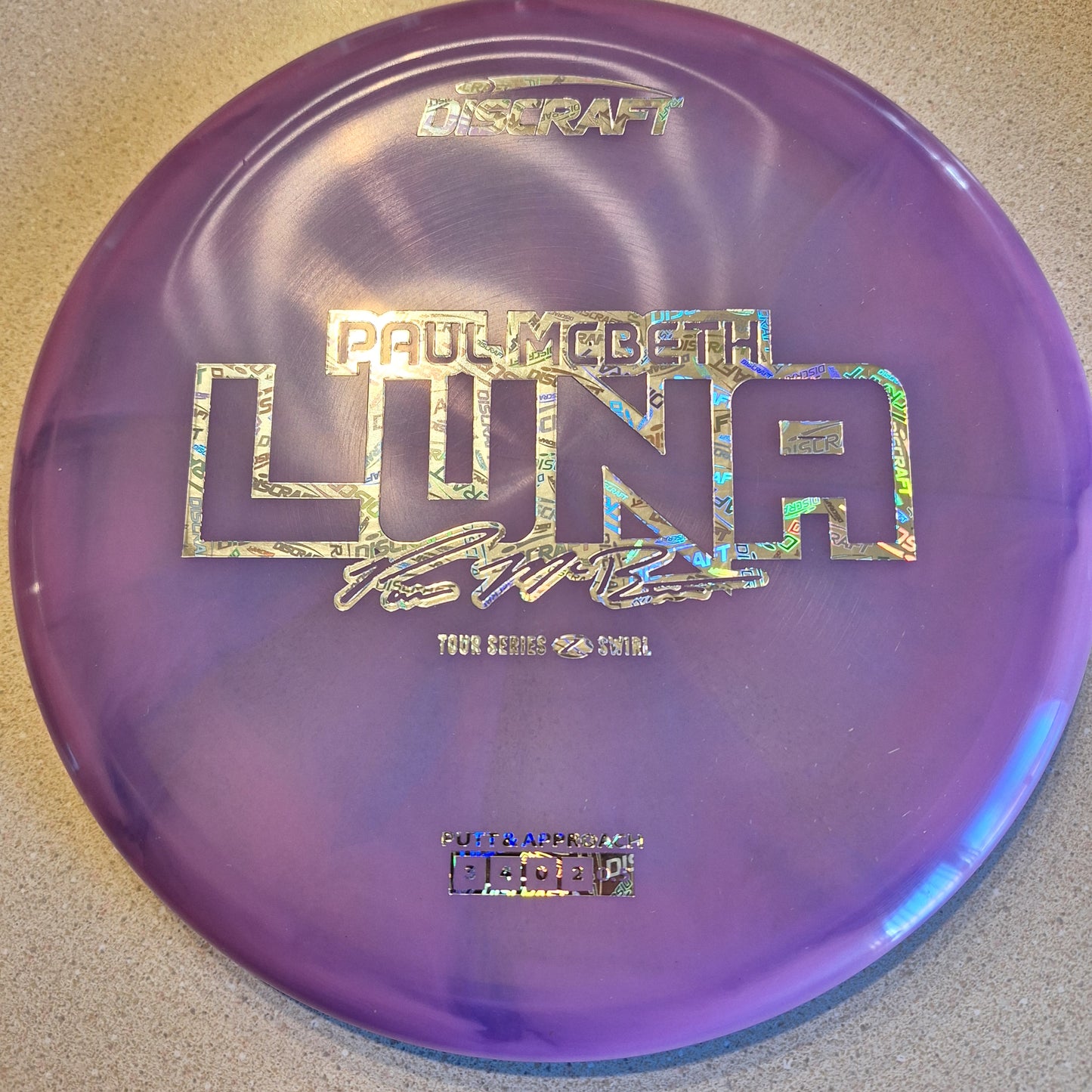 Discraft 2025 Tour Series Paul McBeth Z Swirl Luna