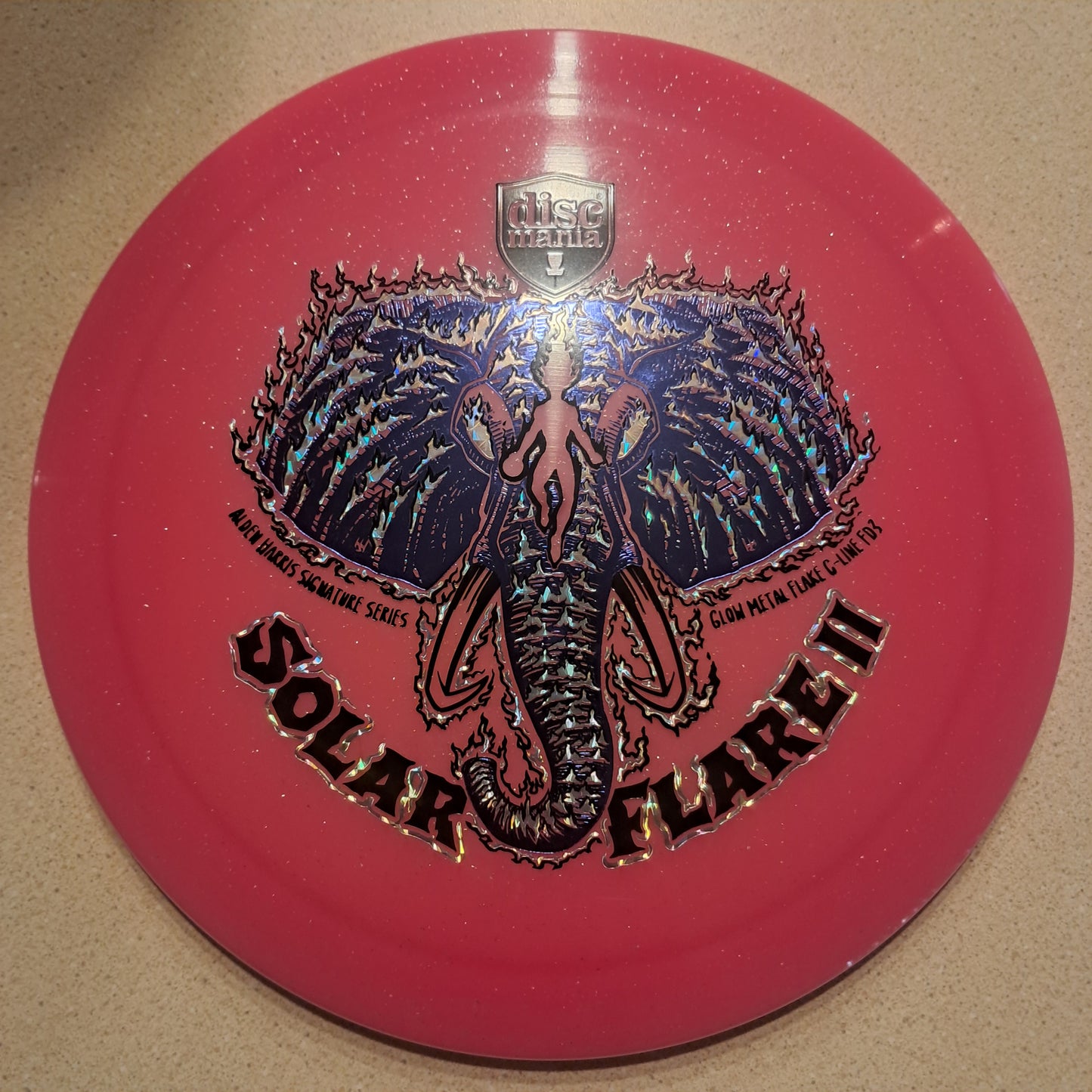 Discmania Solar Flare 2- Alden Harris Signature Glow Metal Flake C-Line FD3 (Triple-foil)