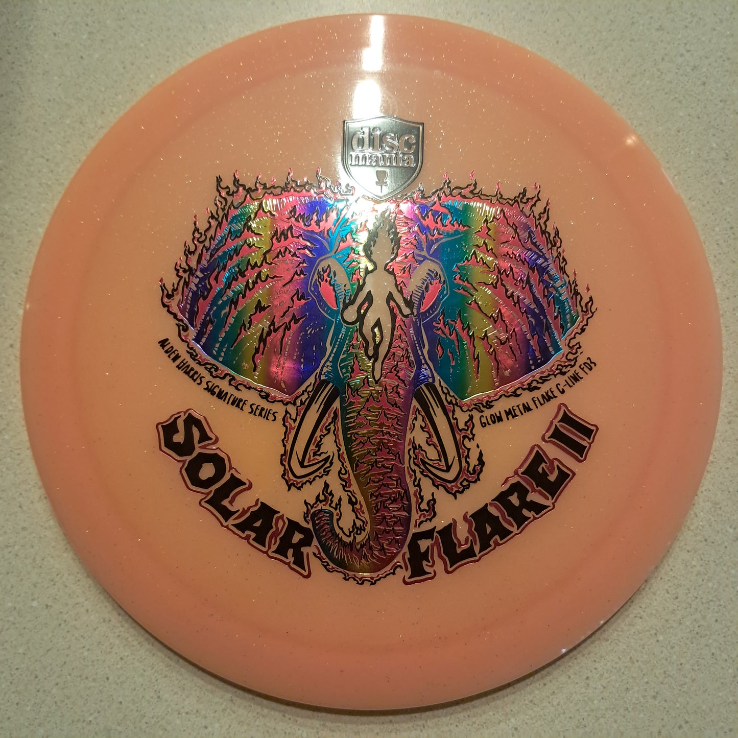 Discmania Solar Flare 2- Alden Harris Signature Glow Metal Flake C-Line FD3 (Triple-foil)