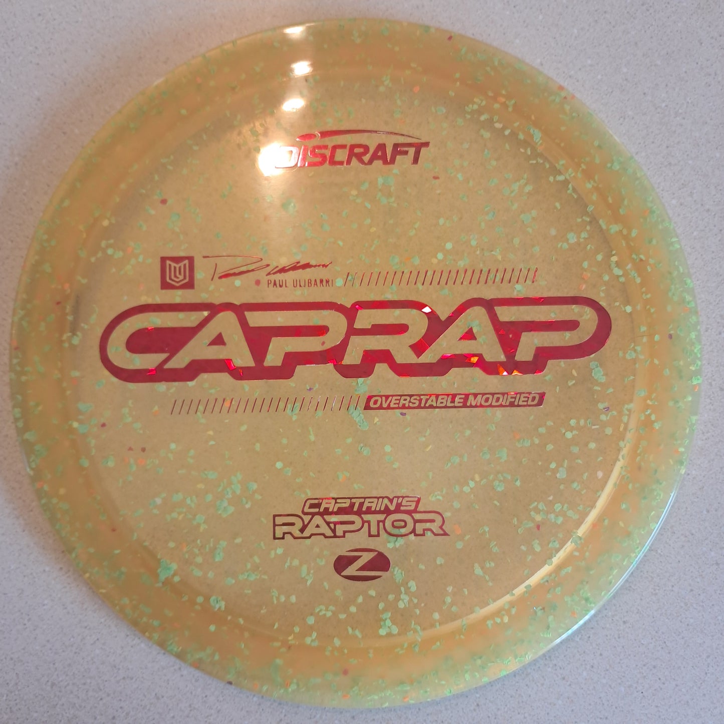 Discraft 2026 Paul Ulibarri Z Confetti Captain’s Raptor ( CapRap )